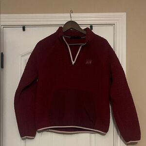 Burgundy Sherpa quarter zip pullover